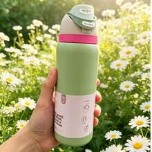 32oz Stainless Steel Insulated Water Bottle - Leak-Proof Sports Water Bottle With Dual Function Spout, Flip Lid Straw And Wide Mouth Design - 24 Hour Temperature Retention - Suitable For Fitness, Travel And Daily Use - Multicolor - View 4