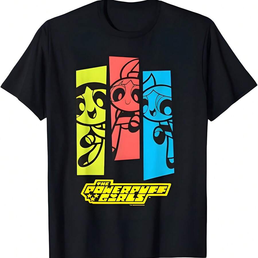 Powerpuff niñas tres puffs de potencia camiseta pequeña - Negro - Ver 1