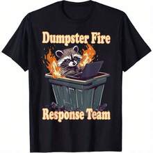 Camiseta versátil unisex de talla grande con diseño divertido de mapache - Diseño de fuego en un contenedor de basura, con estampado de cara de mapache y fuego en un contenedor de basura. Camiseta de algodón, tallas 0xl-5xl, negra con detalles naranjas. Un regalo casual y divertido para amantes de los mapaches, perfecto para carnavales y se puede usar durante todo el año. Tallas grandes disponibles. ,Camiseta con temática de fútbol,Ideal para el verano de chicos adolescentes,Estilo unisex apto para todas las estaciones,Disponible en tallas para adultos y niños,Top de verano para mujer,Tallas disponibles tanto para adultos como para niños - Negro - Ver 6