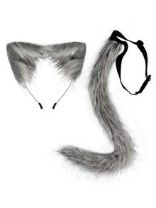 2pcs/Set Plush Cat Costume, Multi-Color Options, Cat Headband Prop, Suitable For Party, Stage, Halloween - Set - View 8