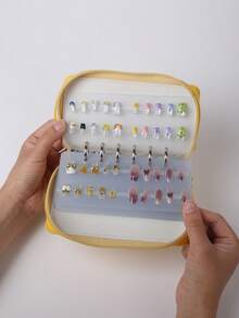 Nail Art Carrying Case, Dust-Proof Storage Box, Portable Nail Tip Display Organizer With Large Capacity Double-Sided Pages - View 5