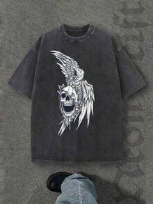 New 2026 Model, 100% Washed Cotton, Urban Casual Style, Suitable For Parties Or Festivals, Soft And Breathable Fabric, Modern Print Design, Unisex, Lightweight And Comfortable To Wear, Vintage Fashion Design. - 黑色 - 查看 12