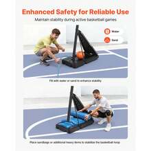 Portable Basketball Stand, 8.04 To 10 Ft Height Adjustment Basketball Hoop & Goal, Basketballs Hoop Outdoor With 44 Inch PC Backboard For Kids, Adults In Schools, Parks, Indoor & Outdoor Use - 8.04 to 10 ft - 查看 3