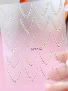5D 浮雕風美甲貼紙 法式線條裝飾貼紙 美甲用品配件 適合 DIY 美甲裝飾 - 彩色 - 查看 4