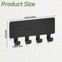 Self-Adhesive No Drill Keychain Hooks, Wall Mounted Key Organizer Rack For Entryway, Living Room, Kitchen, Bathroom - Multicolor - View 9