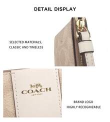 Coach 品牌標誌女款拉鍊手拿包 CW854IMXDM - 沙黃色/粉筆白色CW854IMXDM - 查看 10