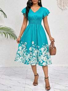 Women Midi Dresses - Blue-green Water - View 8