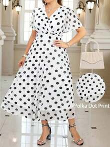 Vestido floral elegante de talla grande, verano - Blanco - Ver 6