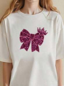 1 Camiseta de Manga Corta con Cuello Redondo y Estampado NO LOVE para Mujer, Ajuste Casual y Cómodo, Tela de Elasticidad Media, para Primavera, Verano y Otoño, Tallas S-XXL, 100% Algodón - Blanco 1 - Ver 3