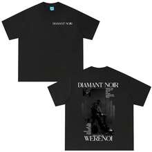 Bestseller Rapper WeRenoi Diamant Noir Album T-Shirt For Men And Women Hip-Hop Fashion Pop Music T-Shirts Men's Cotton Clothing Vintage-Wear - 白色 - 查看 1
