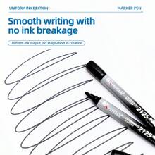 Round/Chisel Tip Permanent Marker Pens, Multi-Color Oil-Based Waterproof & Fade-Resistant Markers, Smooth Writing Comfortable Large Capacity Quick-Drying, Suitable For Logistics, Office, Paper, Glass, Ceramic, Metal Surfaces - Round-tipped/blade-tipped Marker - View 4