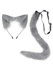 2pcs/Set Plush Cat Costume, Multi-Color Options, Cat Headband Prop, Suitable For Party, Stage, Halloween - Set - View 16