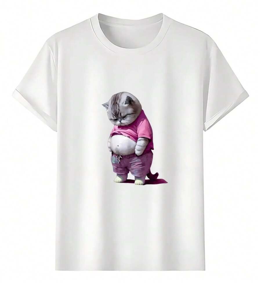 Playeras Gato Gordo En Ropa Rosa Makeup bag Beach towel Decoración para el hogar Alfombra baño Bathroom accessories Dispensador de jabón líquido Shower head - Blanco - Ver 1