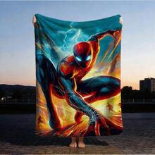 Manta de 1 piezas estilo dibujos animados retro, manta con estampado de S-pider-Man, manta con estampado de personajes de dibujos animados, manta universal para siestas para todas las estaciones, manta decorativa para el hogar con personajes, regalo moderno y elegante, ideal para el hogar, dormitorio, cama, sofá, oficina, para la hora del almuerzo o picnic. - Multicolor - Ver 3