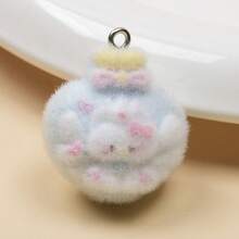 Flocked Cake Pendant In Blue Tones, Resin Cute Accessory, Dust Plug, Phone Keychain, Bag Pendant Material - #1 - View 2