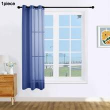 1 Stück und 2 Stück transparente Vorhänge/Ösen-Vorhänge/Mehrere Farben verfügbar/Halbtransparente Vorhänge/Lichtfilternde luftige transparente Vorhänge/Universelle dünne transparente Vorhänge für das ganze Haus, atmosphärische Fensterdekoration transparente Vorhänge, geeignet für Wohnzimmer/Schlafzimmer Vorhänge/Dekorative Vorhänge, - marineblau - Übersicht 12