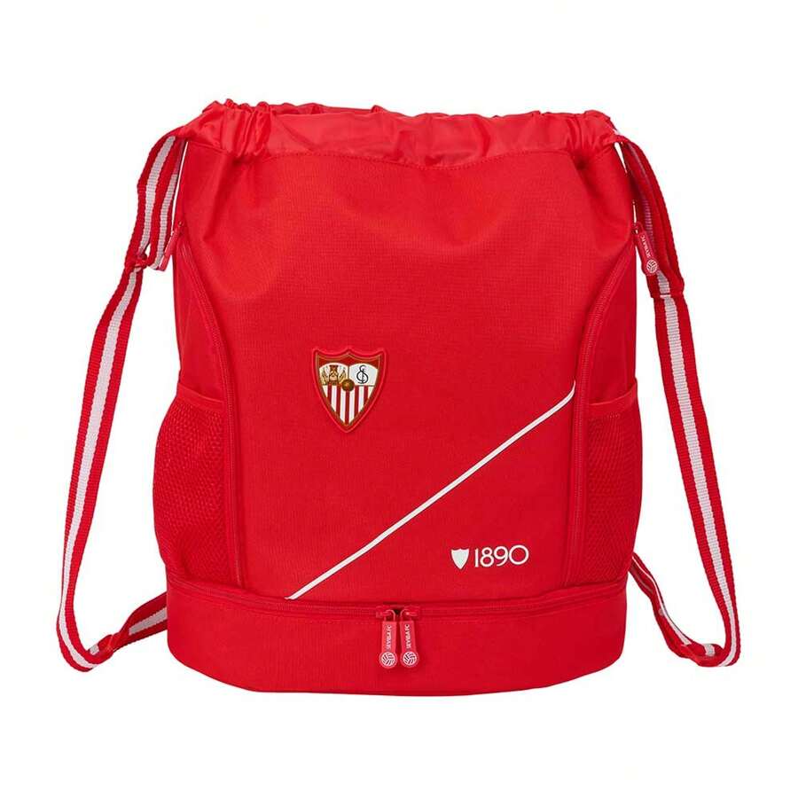 Sevilla FC Water-Resistant Sports Bag, School Gym Bag With Drawstrings, Interior Pocket With Zipper, Bottom Compartment With Double Opening - Option 3 - View 1