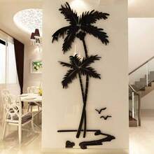 3D Acrylic Coconut Tree Wall Sticker, Creative Home Decor For Living Room, Dining Room, TV Background - 111 - View 9