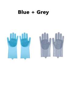 1/2 This Product Is Made Of Silicone And Is Heat-Resistant. It Is Designed To Be Worn When Bathing Cats And Dogs, And Can Also Be Used For Washing Dishes And Cleaning. It Is A Household Kitchen Item As Well As A Pet Product, Offering Multiple Colors. - Multicolor - View 12