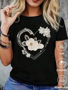 Women's Blouses. Short-Sleeved, Round-Neck T-Shirt From A  Clothing Manufacturer, Made In Mexico, Suitable For The Spring/Summer 2026 Season. Featuring Cartoon Prints, It's A Matching Style For Couples, Suitable For Indoor And Outdoor Wear, Perfect For Office And Casual Looks, Designed For Both Men And Women, Sold Individually. Suitable For Spring, Summer, And Fall. - 黑色 - 查看 7