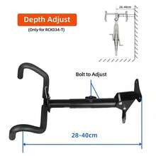 Tapsin Bike Storage Hook Wall Mounted Stretching Bracket Bicycle Rack Hanger Holder UK Load Max. 25Kgs/60Lbs Adjustable Angle With Hook - Black - View 2