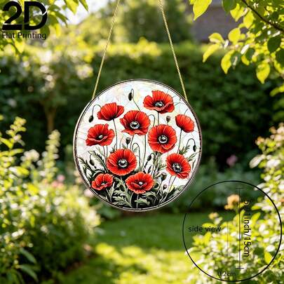 1 Chiếc, Tượng hoa 2D kiểu Bohemian bằng acrylic, Đồ trang trí bằng acrylic trong suốt, Quà tặng sinh nhật & tốt nghiệp, Vật trang trí để bàn, Đồ trang trí hoạt hình bằng acrylic