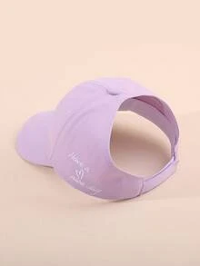 1pc Kids' Solid Color Casual Fashion High Ponytail Sun Protection Baseball Cap - Purple - View 7