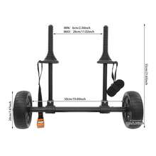 Universal Kayak Cart Adjustable Width 6-28cm Fits Most Kayaks Canoes & SUP Boat - Black - View 7