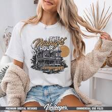 La hora de la medianoche |   Diseño de camiseta de Halloween |   Gráfico retro de Halloween |   Casa embrujada |   Sublimación retro de otoño |   Camiseta espeluznante - Blanco - Ver 1