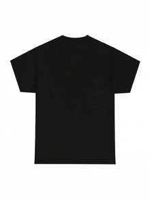 Women's Pure Cotton Vintage Camp T-Shirt - Designed For Friends, Campfires, And Camping Gear, Featuring Campfire And Tent Prints, Suitable For Family And Friend Outfits For Year-Round Outdoor Adventures. Casual Crew Neck T-Shirt, Ideal For Hiking, Campfires, And Camping Trips (Machine Washable) - With A Campfire And Pine Tree Design, Geometric Pattern, Loose Fit Suitable For All Seasons, Ideal For Camping Enthusiasts And Group Activities. Plain White T-Shirt. - 黑色 - 查看 2