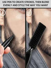 4 爪鬍鬚填補筆，防水防汗，男士批發化妝用品 - Black - 查看 6