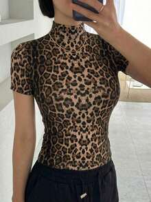 Camiseta sin mangas de verano para mujer, de cuello alto, ajustada y casual - Multicolor - Ver 4