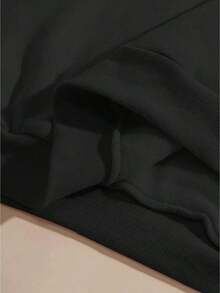 Sudadera con Capucha para Mujer con Estampado de Texto en Inglés - Sudadera Casual con Bolsillo y Estilo Americano, Prenda de Moda - Negro - Ver 3