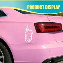 2PCS Cat Car Sticker Decal, Vinyl Waterproof Cool Automotive Bumper Sticker, Funny Strong Adhesive Vehicle Exterior Body Decal Decoration Accessories For Truck, SUV, Laptop - Trắng - Xem 6