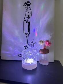1pc Rippling Water Wave Lighting Atmosphere Lamp, 16 Color Modes, USB Powered With Remote Control, Portable Lighting Decor For Bedroom, Living Room, Office, Romantic Gift For Holidays, Modern Polished Metal & Plastic Design, Desk Lamp, Creative Room Ambiance - Multicolor - View 6