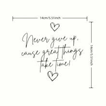 Never Give Up, Big Things Take Time' Inspirational Mirror Decal - Matte Vinyl Sticker, Suitable For Home, Car Window, Bathroom, Kitchen Or Living Room Decor, Mirror Wall Sticker With Motivational Quote - Car Stickers - View 3