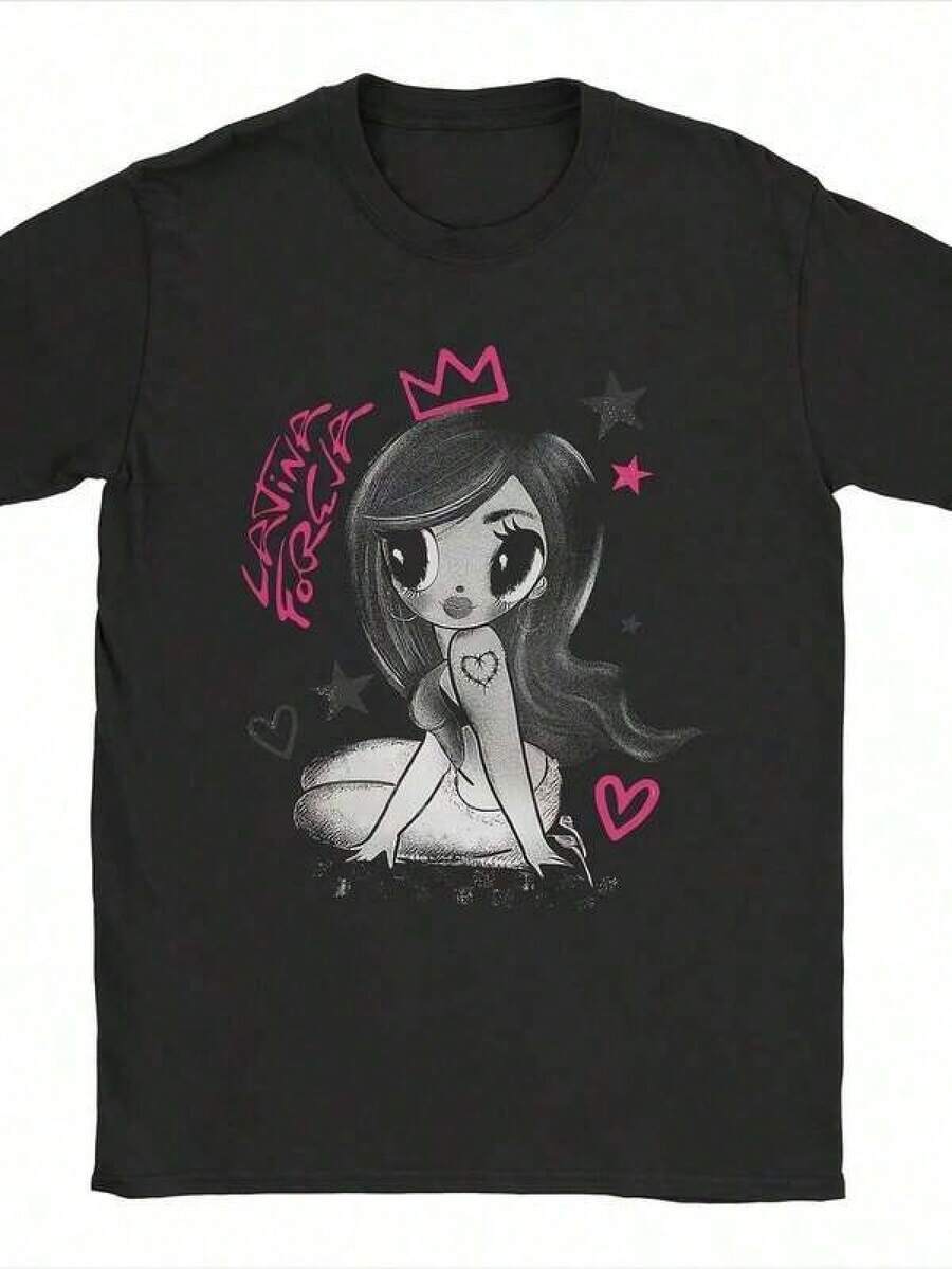 Camisetas de 180g Pure Karols G Tropicoqueta 2025, Nuevo Álbum, para Hombre, Camiseta Casual de Cuello Redondo, Manga Corta, Talla 6XL - Negro - Ver 1