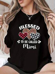 Camisetas Gráficas para Mujer, Camiseta Casual de Manga Corta y Cuello Redondo con Estampado 'Blue Heeler Mama', Corte Regular, Tejido de Punto para Uso Diario, Cottno - Negro 5 - Ver 6
