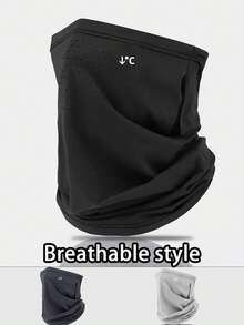 1pc Summer Sun Protection Hanging Ear Face Mask, Breathable Ice Silk Face Covering, Unisex Face Mask For Sun Protection - Multicolor - View 6