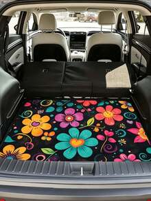 Alfombrilla de goma antideslizante para el maletero del coche, adecuada para almacenamiento y decoración - Alfombrilla de goma antideslizante con diseño de pétalos de colores, organizador de maletero duradero, forro de maletero apto para la mayoría de los vehículos - Alfombrillas para coche - View 9