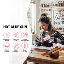 KITESDER Cordless/Corded/20 V High-Temperature Mini Hot Glue Gun Kit (Pack Of 1 Full Size Hot Glue Gun And 30 Sticks) , Easy Squeeze Trigger,For Detailed Crafting And DIY Projects - (Pink) Updated Version - View 6