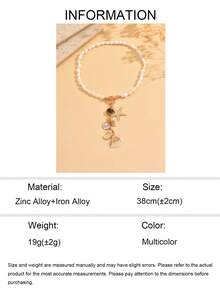 1pc Bohemian Island Style Natural Seashell Beaded Necklace With Fashionable OT Clasp, Decorated With Natural Seashell And Starfish, Suitable For Daily Wear, Dates, Gatherings, And Beach Vacations. The Shape, Size, And Surface Patterns Of The Natural Seashells Are Random And Not Fixed. - Multicolor - View 5