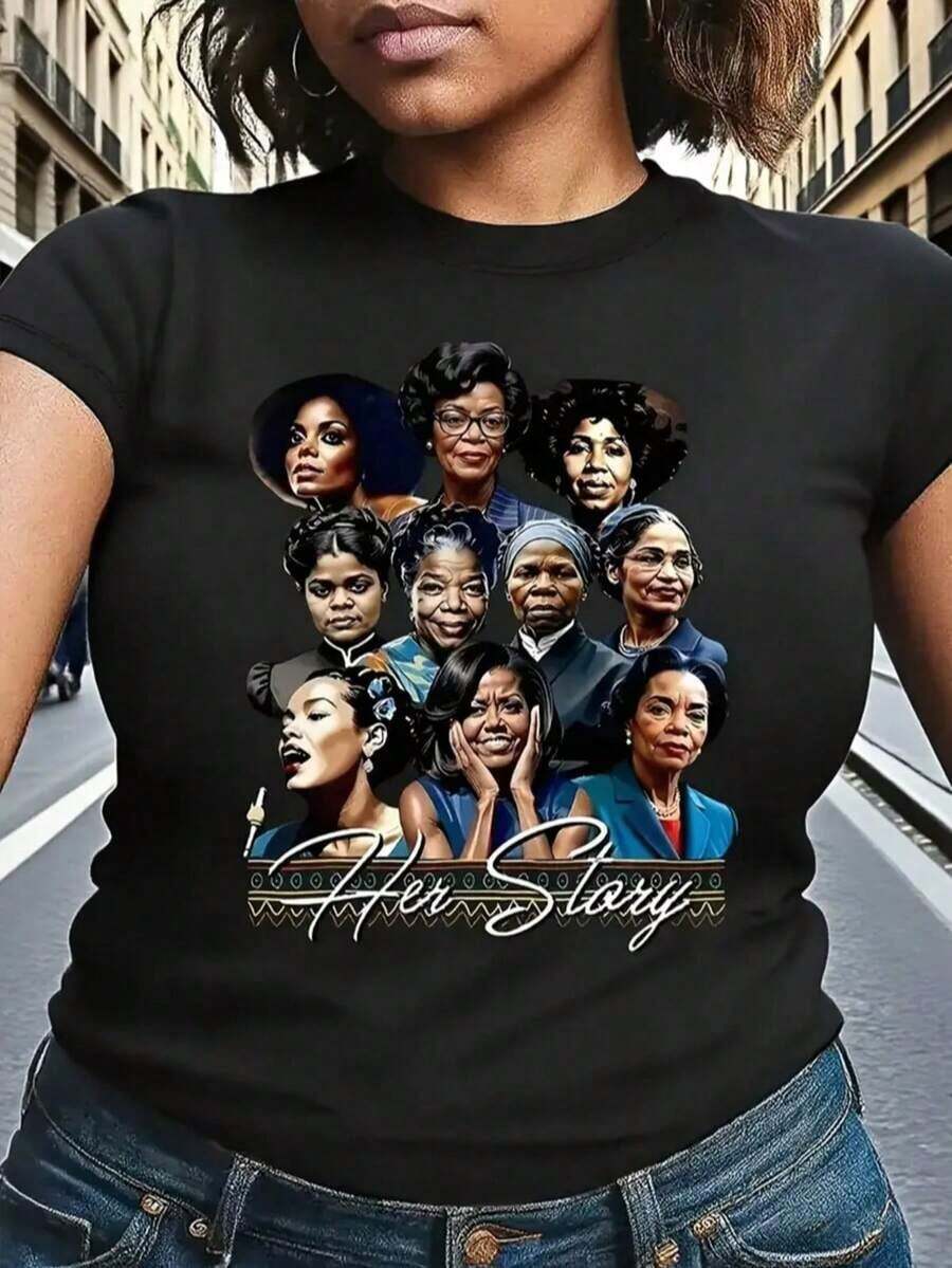 Fun Crew Neck T-Shirt For Men And Women In Plus Sizes, Mary J. Model For Women. Tribute T-Shirt To Blige's 'MY LIFE' Album - Printed With The Iconic Signature Logo And Song Lyrics, Iconic Portrait Of The Queen Of Hip-Hop, Breathable Short Sleeves With Crew Neck, For Concerts And Casual Wear, Iconic Album Cover Design (Machine Washable) - 黑色 - 查看 1