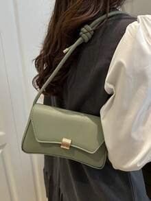 New Fashionable Casual Metal Hardware Coin Purse, Solid Color PU Leather For Women - Mint Green - View 9