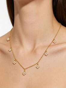 1 chiếc dây chuyền mạ vàng 18K, kiểu dáng đa năng, phù hợp cho các buổi hẹn hò, tụ họp, làm quà tặng và đeo hàng ngày. - Vàng - Xem 2
