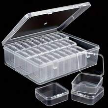 14-Compartment/30-Compartment (1 Large Box + 30 Small Boxes) Transparent Portable Storage Box Set - Durable Home Storage Solution, Suitable For Storing Jewelry And Small Items. Bead Storage Box, Nail Art Supplies Divider Box - Versatile Use, Ideal Gift For Friends, Family And Craft Enthusiasts. - Transparent - View 7