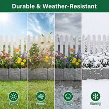 GROWSUN 36PCS Garden Border Edging, Stone-Look Plastic Landscape Edging For Outdoor Decor, Lawn & Garden Separation, Vegetable Beds, Yard And Garden Decoration - B - View 4
