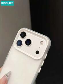 Koolife 1pc White Matte Translucent Phone Case, 2-In-1 PC+TPU Shockproof Protective Cover, Minimalist Matte Texture With Large Camera Frame, Compatible With Iphone 18 Pro/18 Pro Max/17/17 Pro/17 Pro Max/16/15 - White - View 2