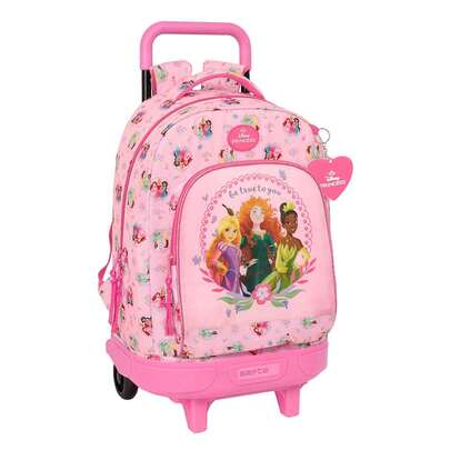 Safta | Disney Princess School Backpack Adaptable To Trolley, Ergonomic Padded Shoulder Straps And Back, Large Front Pocket, Side Bottle Holders, Double Zipper, Top Handle