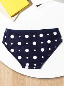 6pcs Women's Low-Waist Panties, Cotton Soft Fabric, Colorblock Polka Dot Design, Fashionable Sporty Casual College Style Underwear Set - Multicolor - View 8